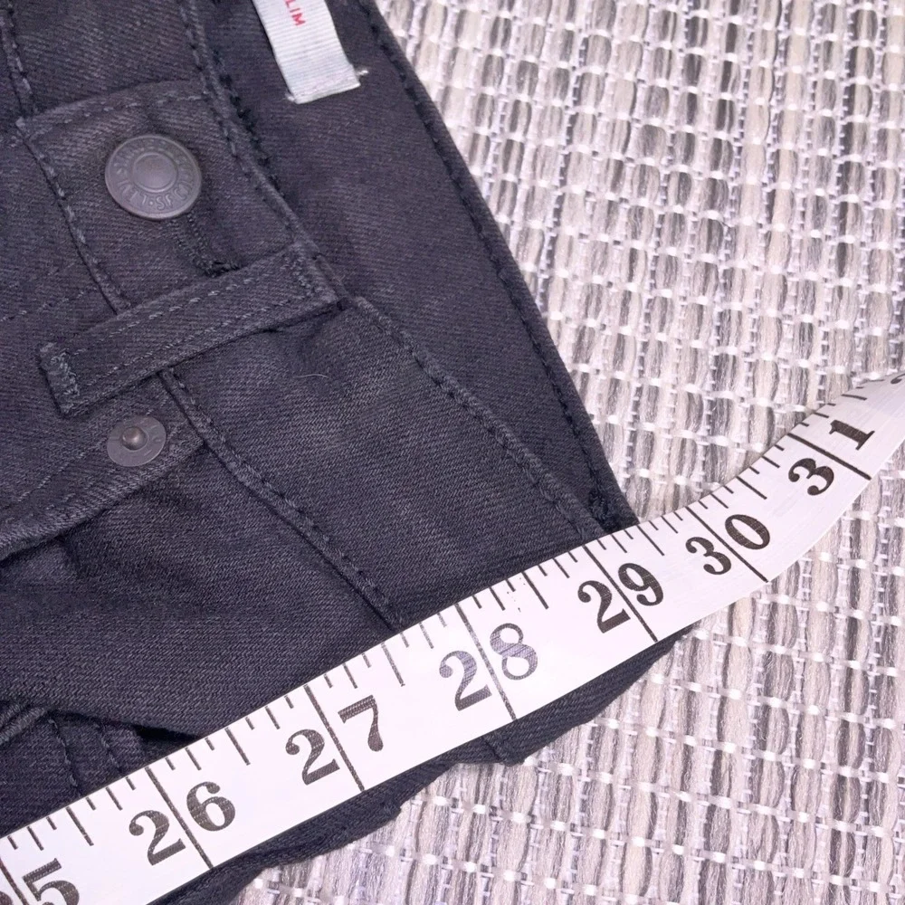 Levis 511 Slim Kids Jeans Black Adjustable Waist Stretch Denim Size 7 Regular
